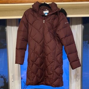 Columbia Maroon Hooded Puffer Jacket